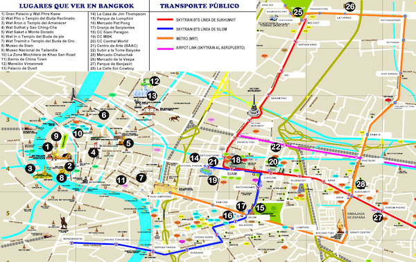 mapa Bangkok