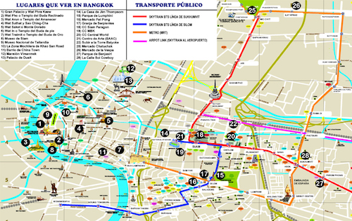 mapa de bangkok